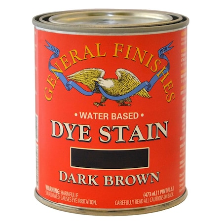 General Finishes 1 Pt Dark Brown Dye Stain Water-Based Wood Stain DPD